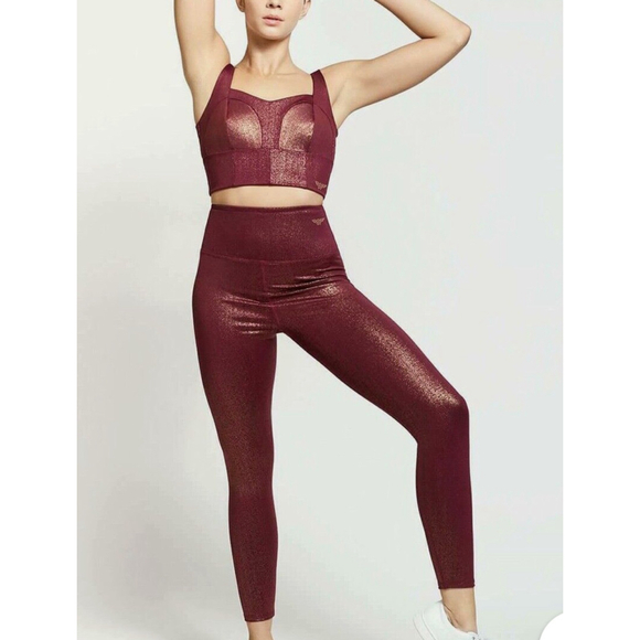 EleVen Wonder‎ Woman corset legging size large Metallic Gold Wine - Picture 1 of 6
